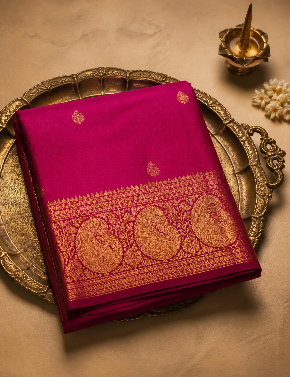 Kanchipuram Cotton — The Kanchi tradition in a lightweight cotton weave.